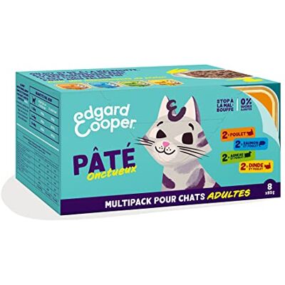 Edgard & Cooper Paté Box kat zonder granen, natuurlijk voer, gezonde voeding, smakelijke en evenwichtige voeding, hoogwaardige eiwitten (multipack, nieuw – 85 g x 8 – kip/zalm/kalkoen/lam) Edgard & Cooper Paté Box kat zonder granen, natuurlijk voer, gezonde voeding, smakelijke en evenwichtige voeding, hoogwaardige eiwitten (multipack, nieuw – 85 g x 8 – kip/zalm/kalkoen/lam)