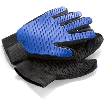 Animal House 2 handschoenen voor vachtverzorging, ontharing voor honden en katten, masserend en zacht, reiniging en aangenaam comfort (blauw) Animal House 2 handschoenen voor vachtverzorging, ontharing voor honden en katten, masserend en zacht, reiniging en aangenaam comfort (blauw)