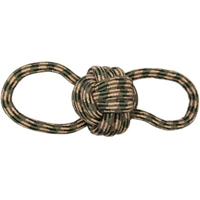 JACK AND VANILLA , Bal van camouflagetouw voor honden, 2 gespen, ideaal gewicht 950 g, robuust en esthetisch design, maat 43 cm, kleur: groen/bruin, camouflagemodel JACK AND VANILLA , Bal van camouflagetouw voor honden, 2 gespen, ideaal gewicht 950 g, robuust en esthetisch design, maat 43 cm, kleur: groen/bruin, camouflagemodel