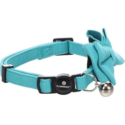 Flamingo Lomi Kattenhalsband met strik, lichtblauw, afmetingen 20-35 cm x 10 mm x 2 mm, verstelbaar, elegant en comfortabel, ideaal voor Abessijn, Scottish Fold, Bengaals en Siamees Flamingo Lomi Kattenhalsband met strik, lichtblauw, afmetingen 20-35 cm x 10 mm x 2 mm, verstelbaar, elegant en comfortabel, ideaal voor Abessijn, Scottish Fold, Bengaals en Siamees