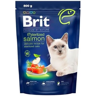 Brit Premium by Nature droogvoer voor gesteriliseerde katten, smaak zalm, 800 g Brit Premium by Nature droogvoer voor gesteriliseerde katten, smaak zalm, 800 g
