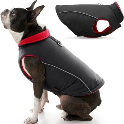 GOOBY Sportvest met fleece gevoerd, voor kleine honden, jas voor koud weer, mantel met reflecterende voering, zwart, maat XS GOOBY Sportvest met fleece gevoerd, voor kleine honden, jas voor koud weer, mantel met reflecterende voering, zwart, maat XS