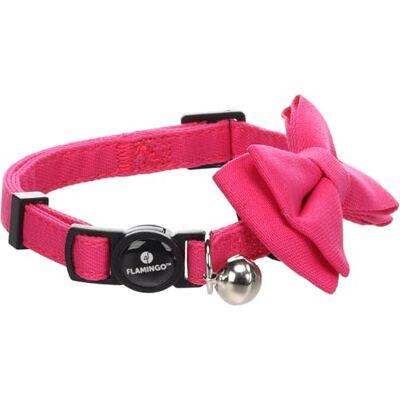 Flamingo Kat halsband met strik, Lomi, fuchsia, 20-35 cm, 10 mm Flamingo Kat halsband met strik, Lomi, fuchsia, 20-35 cm, 10 mm