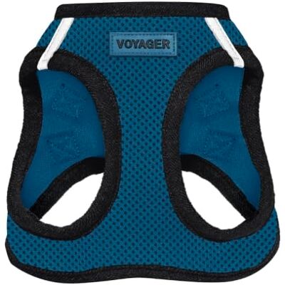 Best Pet Supplies Voyager Step-in Air Hondentuig, mesh voor alle weersomstandigheden, reflecterend, tegen trekken, kleine, middelgrote honden, katten, met klittenband, gesp, dubbele D-ringen, blauw/zwarte bies, M Best Pet Supplies Voyager Step-in Air Hondentuig, mesh voor alle weersomstandigheden, reflecterend, tegen trekken, kleine, middelgrote honden, katten, met klittenband, gesp, dubbele D-ringen, blauw/zwarte bies, M