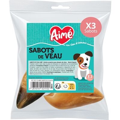 Aimé Kalfsklomp voor honden, gezonde hondensnoepjes, bevordert langdurig kauwen, om tussen maaltijden te geven, vermindert angst en stress, goede tandgezondheid, 3 stuks Aimé Kalfsklomp voor honden, gezonde hondensnoepjes, bevordert langdurig kauwen, om tussen maaltijden te geven, vermindert angst en stress, goede tandgezondheid, 3 stuks