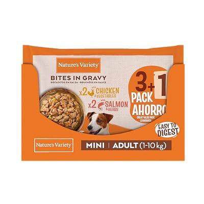 Natures variety Nature's Variety Snacks in saus, natvoer voor honden, kip en zalm, 11 x (4 x 100 g) Natures variety Nature's Variety Snacks in saus, natvoer voor honden, kip en zalm, 11 x (4 x 100 g)