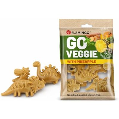 Flamingo VEGGIE DINO MET ANANAS S 8ST 120GR Flamingo VEGGIE DINO MET ANANAS S 8ST 120GR