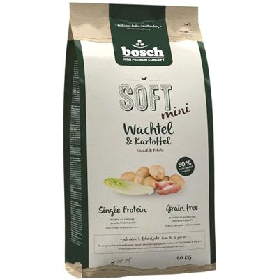 Bosch HPC SOFT Mini Kwartel en Aardappel Halfvochtig hondenvoer voor volwassen honden van kleine rassen Single Protein Grain-Free 1 x 2,5 kg Bosch HPC SOFT Mini Kwartel en Aardappel Halfvochtig hondenvoer voor volwassen honden van kleine rassen Single Protein Grain-Free 1 x 2,5 kg