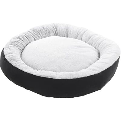 Flamingo Iduna Hondenbed, kat, zwart, 70 x 70 x 18 cm, wasbaar, antislip bodem, zachte en comfortabele slaapplaats Flamingo Iduna Hondenbed, kat, zwart, 70 x 70 x 18 cm, wasbaar, antislip bodem, zachte en comfortabele slaapplaats