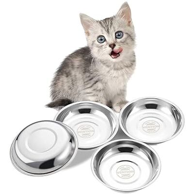 VENTION Roestvrijstalen whisker Relief kattenvoerbak, ondiepe metalen kattenkommenset, 70-60 oz vervangende voerschalen voor huisdieren en katten voor verhoogde/verhoogde stands, werk voor VENTION Roestvrijstalen whisker Relief kattenvoerbak, ondiepe metalen kattenkommenset, 70-60 oz vervangende voerschalen voor huisdieren en katten voor verhoogde/verhoogde stands, werk voor
