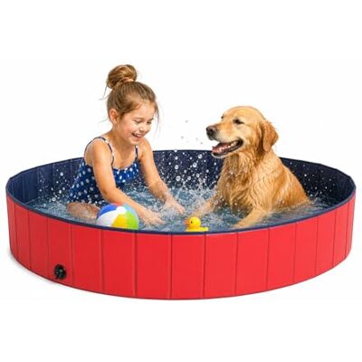 lionto Hondenpool hondenzwembad ((M) 120x30 cm) Opvouwbaar peuterbad met antislipbodem, afvoerventiel en pvc-wanden voor koeling, baden en zomerspeeldagen in de buitenlucht lionto Hondenpool hondenzwembad ((M) 120x30 cm) Opvouwbaar peuterbad met antislipbodem, afvoerventiel en pvc-wanden voor koeling, baden en zomerspeeldagen in de buitenlucht