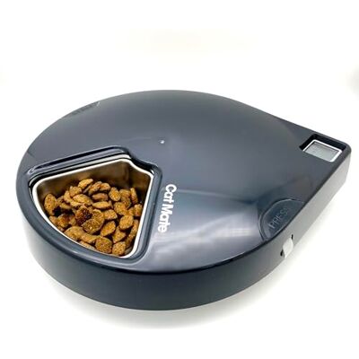 Closer Pets C500 Automatische voerbak voor 5 maaltijden, inclusief roestvrijstalen kommen, digitale timer en dubbele ijspakketten, voor nat- en droogvoer, kommen tot 330 g per stuk, grijs Closer Pets C500 Automatische voerbak voor 5 maaltijden, inclusief roestvrijstalen kommen, digitale timer en dubbele ijspakketten, voor nat- en droogvoer, kommen tot 330 g per stuk, grijs