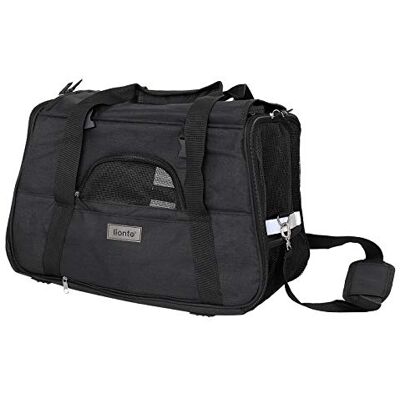 lionto hondentransportbox opvouwbaar voor onderweg met handvatten & schouderriem, 49x27x31 cm, van stevig Oxford-weefsel & gaas, kattentransportbox met zacht kussen voor in het vliegtuig, zwart Reisdrager van duurzaam Oxford-weefsel met zacht kussen, ga lionto hondentransportbox opvouwbaar voor onderweg met handvatten & schouderriem, 49x27x31 cm, van stevig Oxford-weefsel & gaas, kattentransportbox met zacht kussen voor in het vliegtuig, zwart Reisdrager van duurzaam Oxford-weefsel met zacht kussen, ga