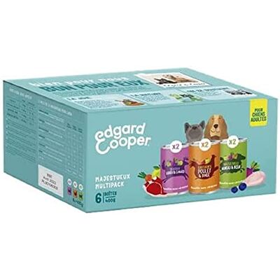 Edgard & Cooper Multipack Box Patée voor volwassen honden, zonder granen, natuurlijk voer, 6 x 400 g, kip/lam/wild, gezonde voeding, smakelijk en evenwichtig, hoogwaardige eiwitten Edgard & Cooper Multipack Box Patée voor volwassen honden, zonder granen, natuurlijk voer, 6 x 400 g, kip/lam/wild, gezonde voeding, smakelijk en evenwichtig, hoogwaardige eiwitten