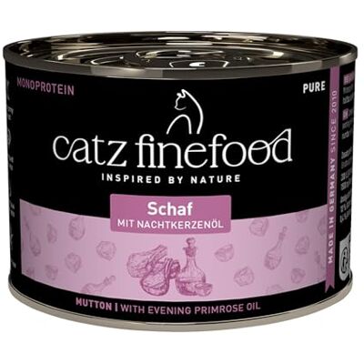 Catz finefood Purrrr schaap monoprotein kattenvoer nat N° 113, voor voedingsgevoelige katten, 70% vleesaandeel, 6 x 200 g blik Catz finefood Purrrr schaap monoprotein kattenvoer nat N° 113, voor voedingsgevoelige katten, 70% vleesaandeel, 6 x 200 g blik
