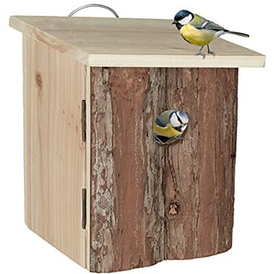 Relaxdays nestkast voor vogels, koolmees, onbehandeld hout, met invliegopening van 28 mm, HBD: 20x16,5x16,5 cm, natuur Relaxdays nestkast voor vogels, koolmees, onbehandeld hout, met invliegopening van 28 mm, HBD: 20x16,5x16,5 cm, natuur