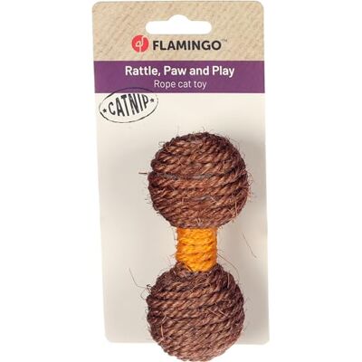 Flamingo Justo kattenspeelgoed, bruin en geel, 11,8 x 5 x 5 cm, met rammelgeluid en kattenkruid Flamingo Justo kattenspeelgoed, bruin en geel, 11,8 x 5 x 5 cm, met rammelgeluid en kattenkruid