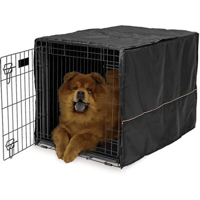 MidWest Homes for Pets Intermediate hondenkrathoes, zwart polyester privacykennelhoes, past op de meeste kratten van 91 cm, machinewasbaar, vermindert blaffen en kauwen, CVR-36 MidWest Homes for Pets Intermediate hondenkrathoes, zwart polyester privacykennelhoes, past op de meeste kratten van 91 cm, machinewasbaar, vermindert blaffen en kauwen, CVR-36