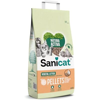 Sanicat Absorberend multipet van gerecycled hout, uitstekende absorptie en geurcontrole, milieuvriendelijk en biologisch afbreekbaar product, 6 kg Sanicat Absorberend multipet van gerecycled hout, uitstekende absorptie en geurcontrole, milieuvriendelijk en biologisch afbreekbaar product, 6 kg