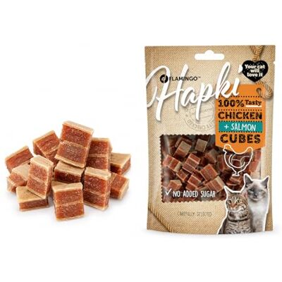 Flamingo HAPKI Cubes met kip en zalm, 50 g Flamingo HAPKI Cubes met kip en zalm, 50 g