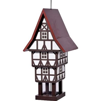 dobar ® Design Vogelvoederhuisje, suikerhoed om op te hangen, met grote voedersilo, weerbestendig, vogelhuis in vakwerkstijl, 20 x 18 x 41 cm, wit/bruin/rood dobar ® Design Vogelvoederhuisje, suikerhoed om op te hangen, met grote voedersilo, weerbestendig, vogelhuis in vakwerkstijl, 20 x 18 x 41 cm, wit/bruin/rood