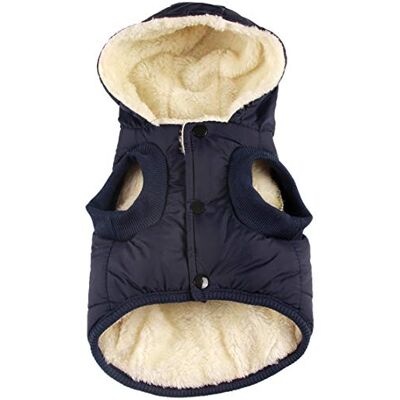 vecomfy Fleece voering extra warme hond hoodie in de winter voor kleine honden jas puppy jassen met capuchon, blauw M vecomfy Fleece voering extra warme hond hoodie in de winter voor kleine honden jas puppy jassen met capuchon, blauw M