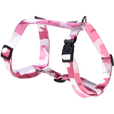 Bobby Camouflage hondentuigje maat L, halsomtrek 36-60 cm, borstomvang 51-84 cm met metalen ring, kleur camouflage roze Bobby Camouflage hondentuigje maat L, halsomtrek 36-60 cm, borstomvang 51-84 cm met metalen ring, kleur camouflage roze