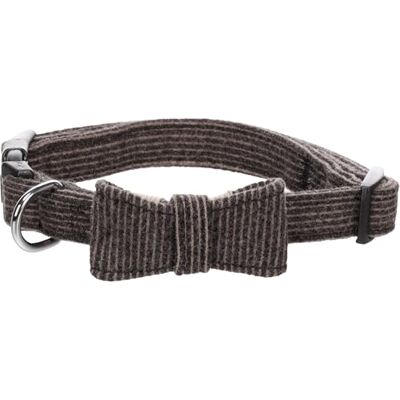 Flamingo Hond Halsband met strik Herbert Donkerbruin S 30-45cm 15mm Flamingo Hond Halsband met strik Herbert Donkerbruin S 30-45cm 15mm