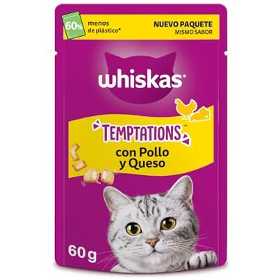 Whiskas Temptations met kip en kaas 6 x 60 g Whiskas Temptations met kip en kaas 6 x 60 g