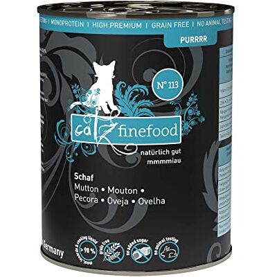Catz finefood Purrrr schaap monoprotein kattenvoer nat N° 113, voor voedingsgevoelige katten, 70% vleesaandeel, 6 x 400 g blik Catz finefood Purrrr schaap monoprotein kattenvoer nat N° 113, voor voedingsgevoelige katten, 70% vleesaandeel, 6 x 400 g blik