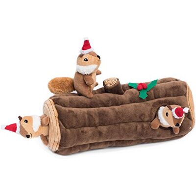 ZippyPaws Zippy Paws ZP676 Holiday Zippy Burrow Yule Log Hondenspeelgoed Interactief pluche verstoppertje met piepend speelgoed 300 g ZippyPaws Zippy Paws ZP676 Holiday Zippy Burrow Yule Log Hondenspeelgoed Interactief pluche verstoppertje met piepend speelgoed 300 g
