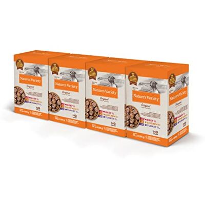 Natures variety Nature's Variety Original No Grain – Multipack natvoer voor volwassen honden Mini – 4 multipacks à 4 x 150 g – 2,4 kg Natures variety Nature's Variety Original No Grain – Multipack natvoer voor volwassen honden Mini – 4 multipacks à 4 x 150 g – 2,4 kg