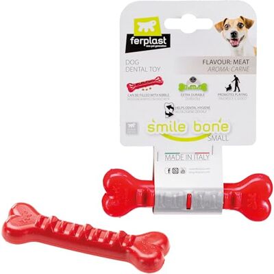 FERPLAST - Smile Bone Small - Rood - Hondenspeelgoed FERPLAST - Smile Bone Small - Rood - Hondenspeelgoed