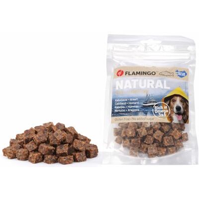 Flamingo Hondensnack – Nature Snack Blokjes met Kabeljauw & Kreeft – 75 g – Premium traktatie – Omega 3 & 6 – Glutenvrij – Flamingo Hondensnack – Nature Snack Blokjes met Kabeljauw & Kreeft – 75 g – Premium traktatie – Omega 3 & 6 – Glutenvrij –