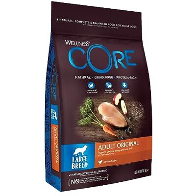 Wellness CORE Original 10 kg, Kip – Droogvoer voor Grote Honden, Graanvrij, Natuurlijk, Hypoallergeen, Eiwitrijk, Hoog Vleesaandeel, Ondersteunt Heupen & Gewrichten Wellness CORE Original 10 kg, Kip – Droogvoer voor Grote Honden, Graanvrij, Natuurlijk, Hypoallergeen, Eiwitrijk, Hoog Vleesaandeel, Ondersteunt Heupen & Gewrichten