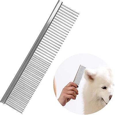 Wahl Metalen huisdierkam, roestvrijstalen honden- en kattenkam, roestbestendige kam, verzorgingsgereedschap voor honden, bont ontwarren gereedschap voor huisdieren, metalen kammen voor dikke jassen Wahl Metalen huisdierkam, roestvrijstalen honden- en kattenkam, roestbestendige kam, verzorgingsgereedschap voor honden, bont ontwarren gereedschap voor huisdieren, metalen kammen voor dikke jassen