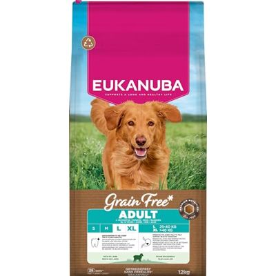 Eukanuba Hondenvoer granenvrij met lam voor grote rassen, premium droogvoer zonder granen voor volwassen honden, 12 kg Eukanuba Hondenvoer granenvrij met lam voor grote rassen, premium droogvoer zonder granen voor volwassen honden, 12 kg