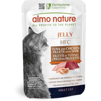 almo nature HFC Jelly Natte Kattenvoeding Tonijn en Ham 55g, Pak van 24 almo nature HFC Jelly Natte Kattenvoeding Tonijn en Ham 55g, Pak van 24