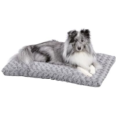 MidWest Homes for Pets 40630-SGB Huisdierenbed, pluche, grijs kleurverloop, met spiralen, lengte 76,2 cm, voor speelgoed, rassen en katten MidWest Homes for Pets 40630-SGB Huisdierenbed, pluche, grijs kleurverloop, met spiralen, lengte 76,2 cm, voor speelgoed, rassen en katten