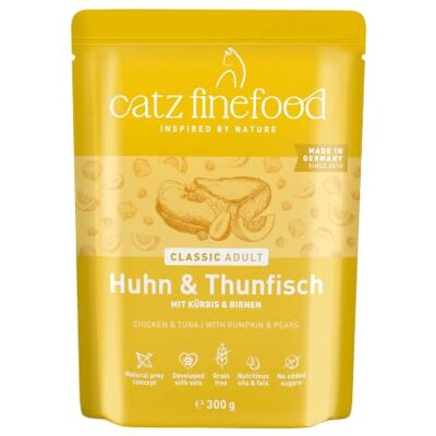Catz finefood Classic N° 25 kip & tonijn fijnvoer kattenvoer nat, premium natvoer voor katten zonder granen en suiker met hoog vleesgehalte (6 x 300 g zak) Catz finefood Classic N° 25 kip & tonijn fijnvoer kattenvoer nat, premium natvoer voor katten zonder granen en suiker met hoog vleesgehalte (6 x 300 g zak)