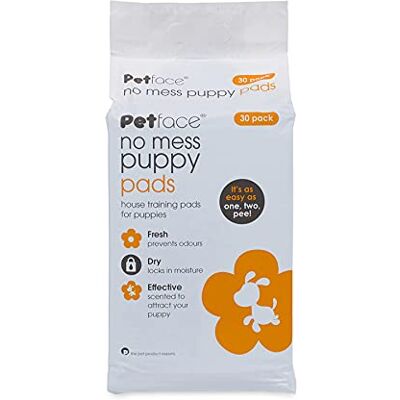 Petface No Mess Puppy Pad, Pack of 30 Absorberende, geurende pads voor geurbestrijding, voor huistraining en incontinentie Petface No Mess Puppy Pad, Pack of 30 Absorberende, geurende pads voor geurbestrijding, voor huistraining en incontinentie
