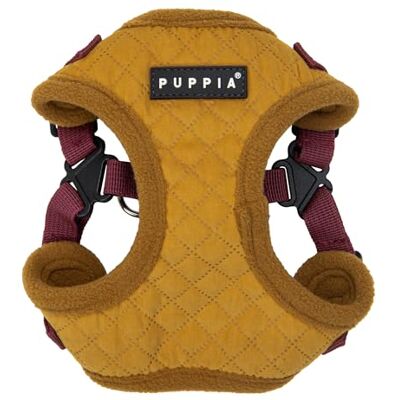 Puppia Irvin Comfort hondentuigje, instapmodel, warm, winter, diamantpatroon, verstelbare nek en borst, voor kleine en middelgrote honden, mosterd, M Puppia Irvin Comfort hondentuigje, instapmodel, warm, winter, diamantpatroon, verstelbare nek en borst, voor kleine en middelgrote honden, mosterd, M