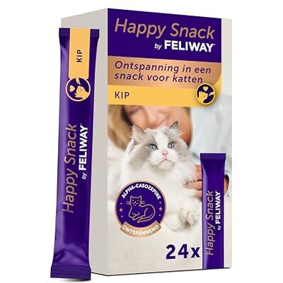 FELIWAY Happy Snack by kippensmaak- Heerlijke romige kattensnack met ontspannend effect, 24 sticks Helpt jouw kat zich rustiger te voelen en bevordert het emotionele welzijn. FELIWAY Happy Snack by kippensmaak- Heerlijke romige kattensnack met ontspannend effect, 24 sticks Helpt jouw kat zich rustiger te voelen en bevordert het emotionele welzijn.