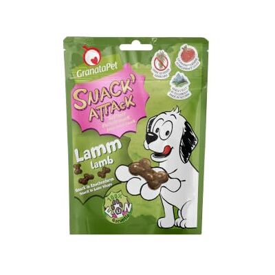 GranataPet Snack' Attack Lam, hondensnacks zonder granen en zonder suikertoevoegingen, beloning voor speelse viervoeters, lekkernijen voor honden, zachte hondensnack, 100 g GranataPet Snack' Attack Lam, hondensnacks zonder granen en zonder suikertoevoegingen, beloning voor speelse viervoeters, lekkernijen voor honden, zachte hondensnack, 100 g