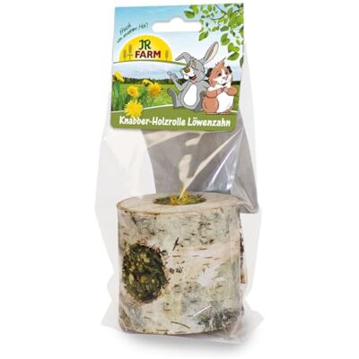 JR Farm Knabber houten rol paardenbloem 100g JR Farm Knabber houten rol paardenbloem 100g