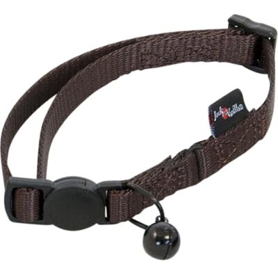 JACK AND VANILLA , Kattenhalsband van nylon, bruin, verstelbaar van 17 tot 24 cm, met veilige sluiting en reflecterende details voor meer veiligheid, 10 mm, bruin, model nylon JACK AND VANILLA , Kattenhalsband van nylon, bruin, verstelbaar van 17 tot 24 cm, met veilige sluiting en reflecterende details voor meer veiligheid, 10 mm, bruin, model nylon