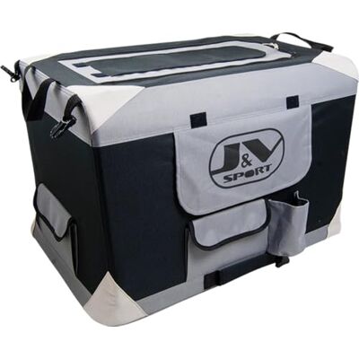 JACK AND VANILLA , Opvouwbare kennel voor huisdieren, licht en duurzaam, eenvoudige installatie, optimale ventilatie, comfortabele ruimte, maat XL 91 x 63 x 63 cm, kleur grijs, reismodel JACK AND VANILLA , Opvouwbare kennel voor huisdieren, licht en duurzaam, eenvoudige installatie, optimale ventilatie, comfortabele ruimte, maat XL 91 x 63 x 63 cm, kleur grijs, reismodel