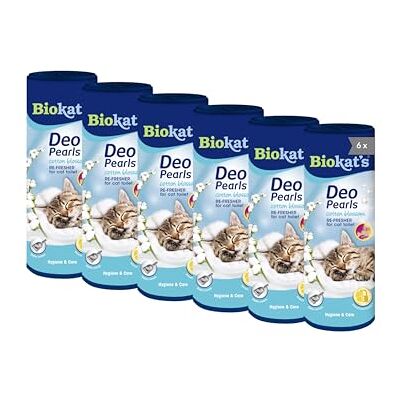 Biokat's Deo Pearls Cotton Blossom Geparfumeerde strooiseltoevoeging, voor frisheid en vaste strooiselklonten in de kattenbak 6 blikjes (6 x 700 g) Biokat's Deo Pearls Cotton Blossom Geparfumeerde strooiseltoevoeging, voor frisheid en vaste strooiselklonten in de kattenbak 6 blikjes (6 x 700 g)
