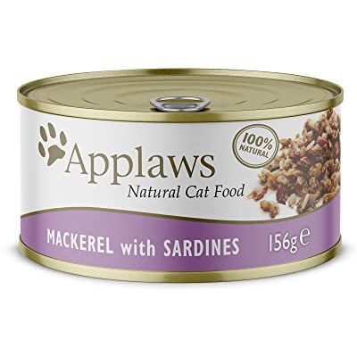 Applaws 100% natuurlijk premium natvoer voor katten, makreel met sardine in bouillon, verpakking met 24 x 156 g blikjes Applaws 100% natuurlijk premium natvoer voor katten, makreel met sardine in bouillon, verpakking met 24 x 156 g blikjes