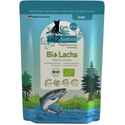 Catz finefood Organic Bio kattenvoer zalm monoproteïne natvoer in biologische kwaliteit voor katten diervriendelijke voeding met 94% visgehalte Made in Germany (6 x 85 g) Catz finefood Organic Bio kattenvoer zalm monoproteïne natvoer in biologische kwaliteit voor katten diervriendelijke voeding met 94% visgehalte Made in Germany (6 x 85 g)